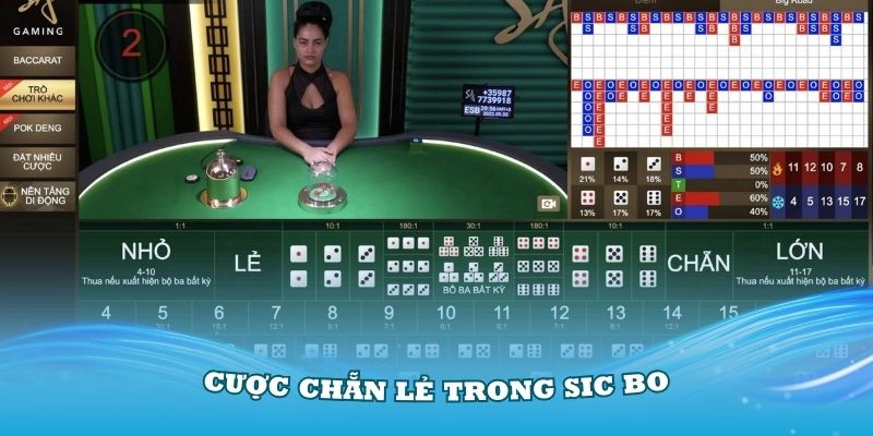 Cược chẵn lẻ trong Sic bo cũng được ưa chuộng